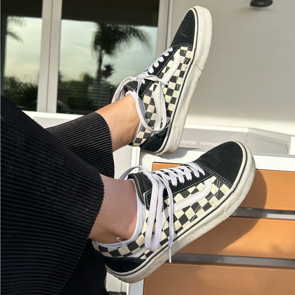 Vans Primary Check Old Skool Shoe, Checkered / Checkerboard Size 8